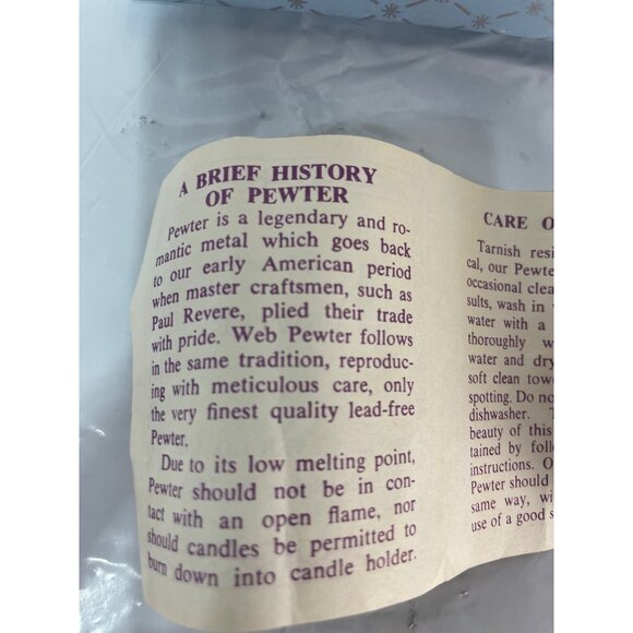 Early American Pewter Web Silver Co. Inc Philadelphia PA - Picture 6 of 6